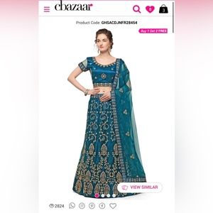 Teal A line Lehenga great for an event or wedding 💒